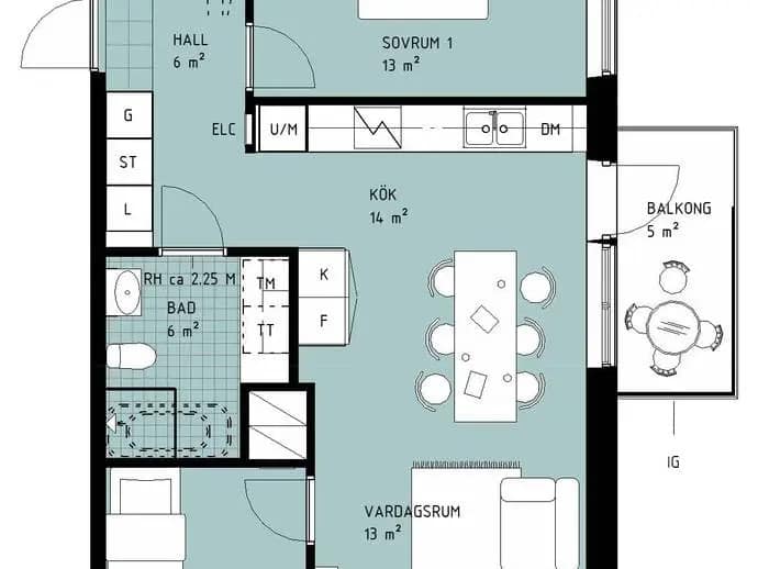 Floor plan for Mobilgatan 4A