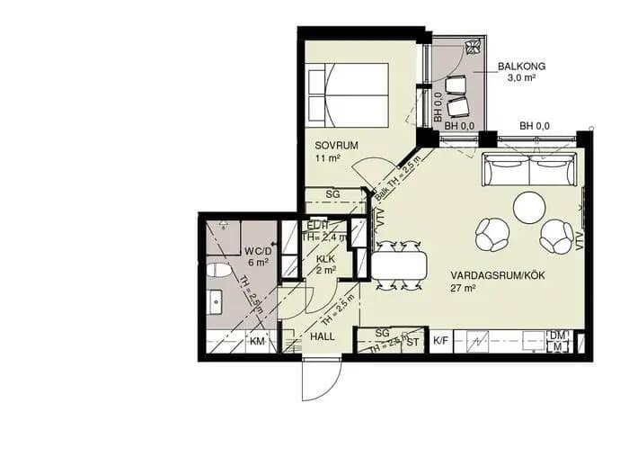 Floor plan for Barnängsgatan 6