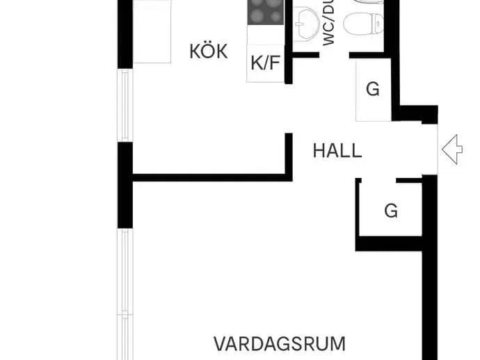 Planritning för Tenngjutargränd 6