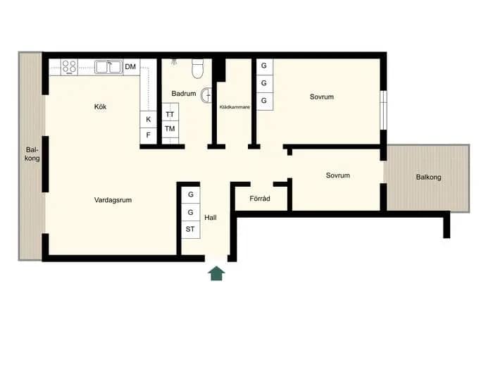 Floor plan for Storängsgatan 3, 2tr