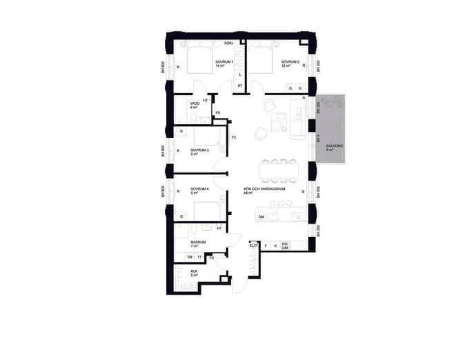 Floor plan for Nordenflychtsvägen 68