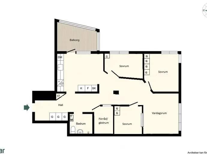 Floor plan for Ballonggatan 10, 2 tr