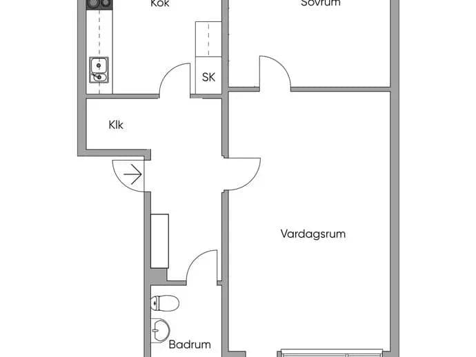Floor plan for Grödingevägen 20B