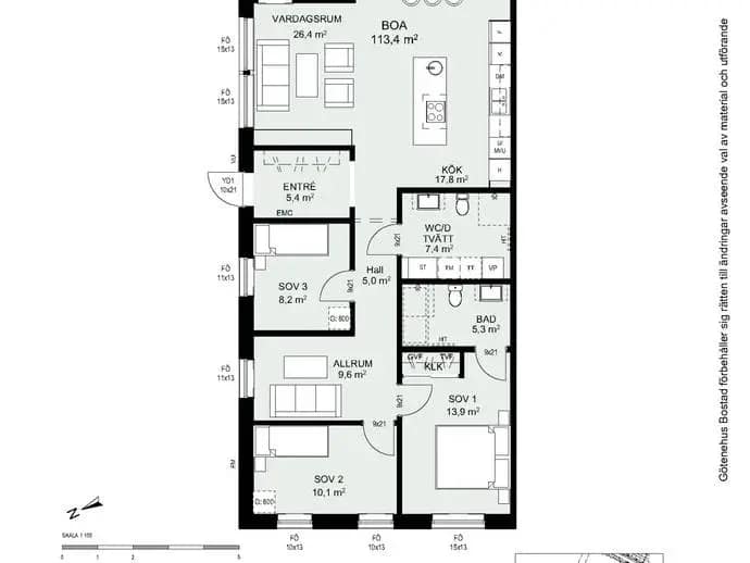 Planritning för Malakitgatan 31