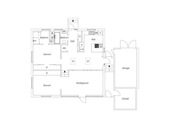 Floor plan for Överlärarevägen 4A