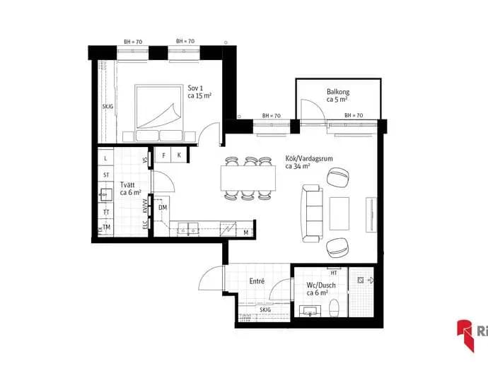 Floor plan for Landskronavägen  122