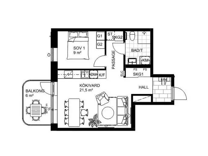 Floor plan for Måsvägen 40