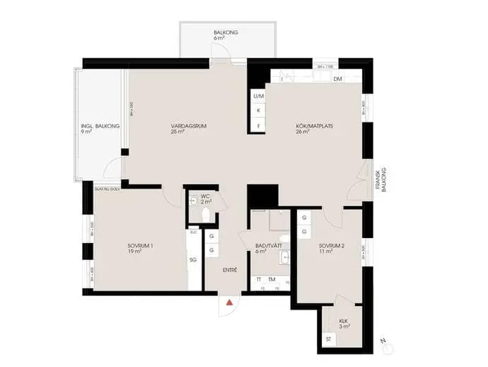 Floor plan for Östergatan 49