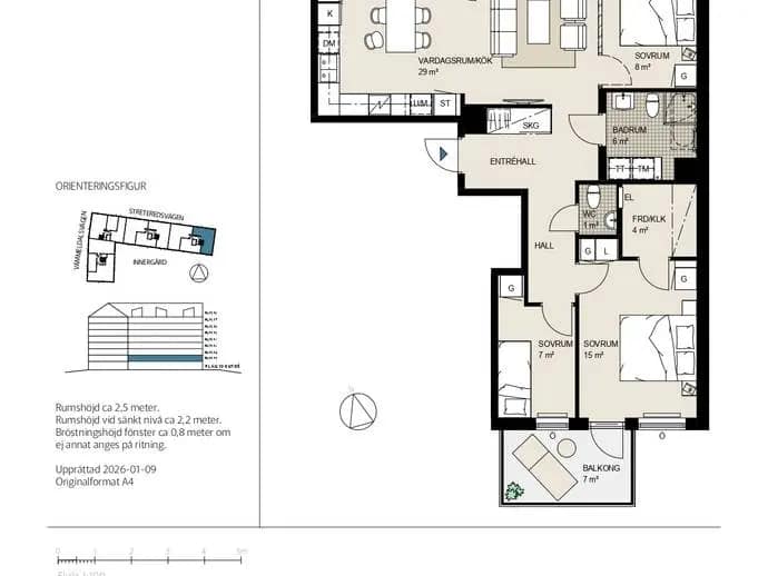 Planritning för Våmmedalsvägen 3 D-1103
