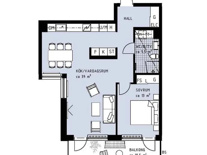 Floor plan for Krogabäcksvägen 30