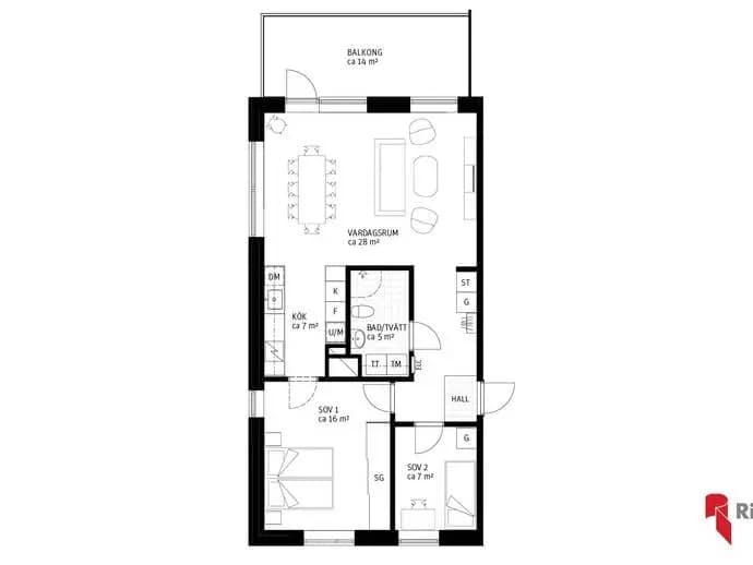 Floor plan for Fjällgatan