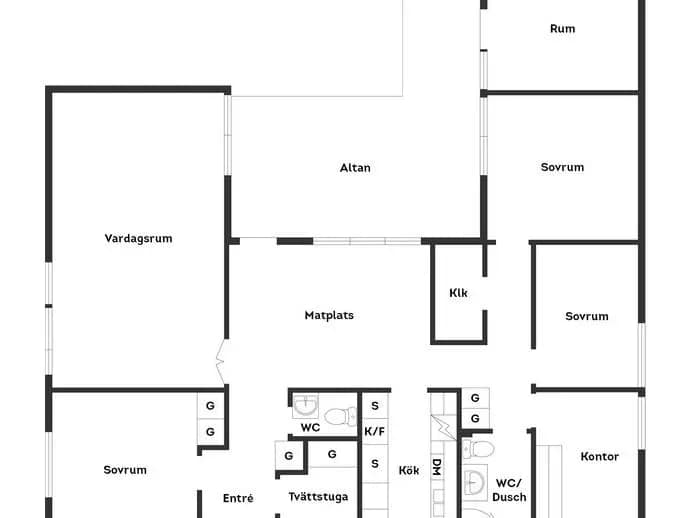Planritning för Spännevägen 4