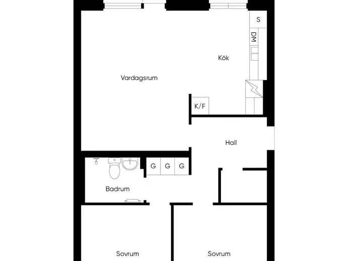 Floor plan for Backsippsgatan 13D