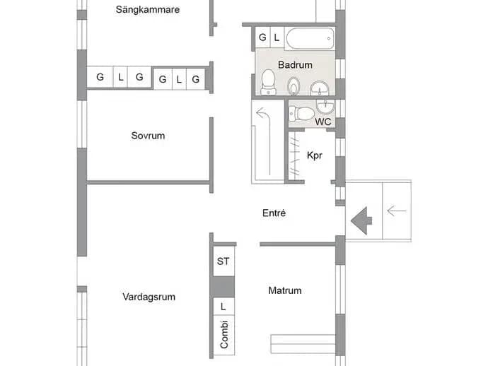 Floor plan for Marsgatan 7