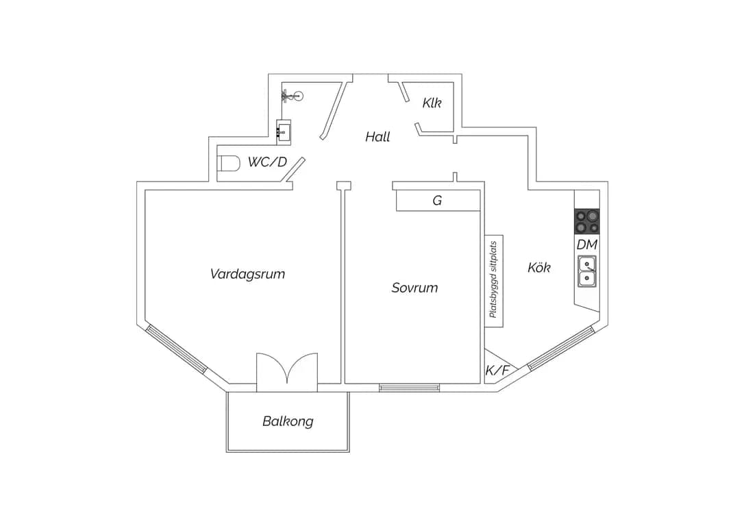 Floor plan for Hagagatan 18A