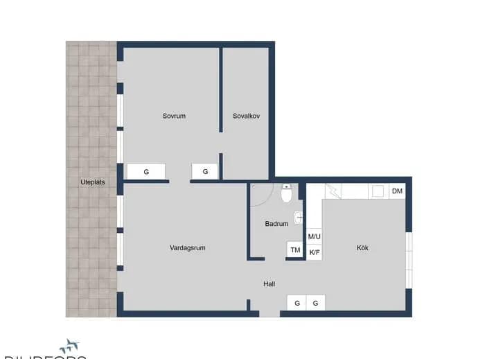 Planritning för Vaktstigen 3A