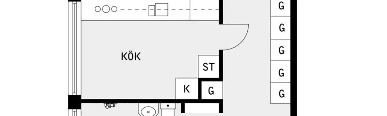 Floor plan for Kometvägen 61, 1 tr