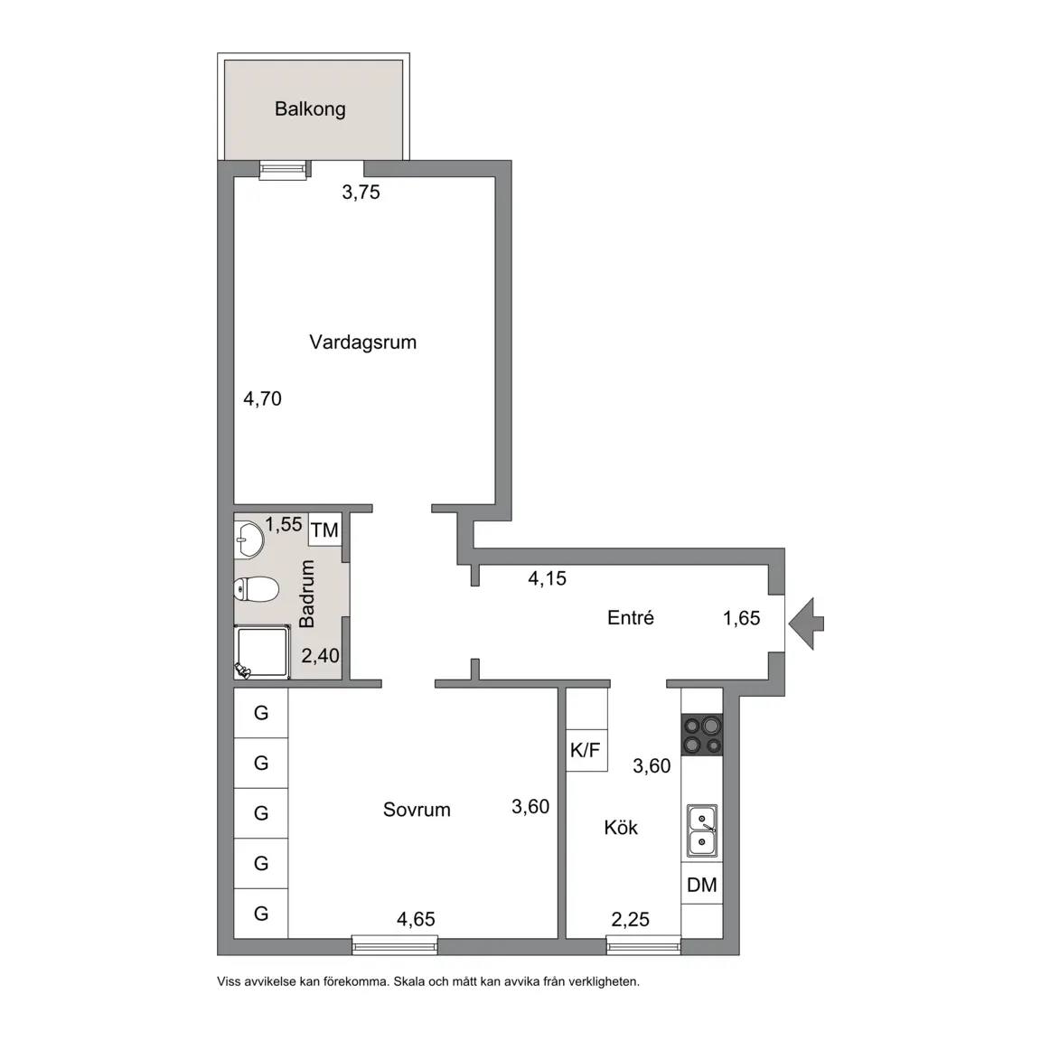 Planritning för Fästningsgatan 4A
