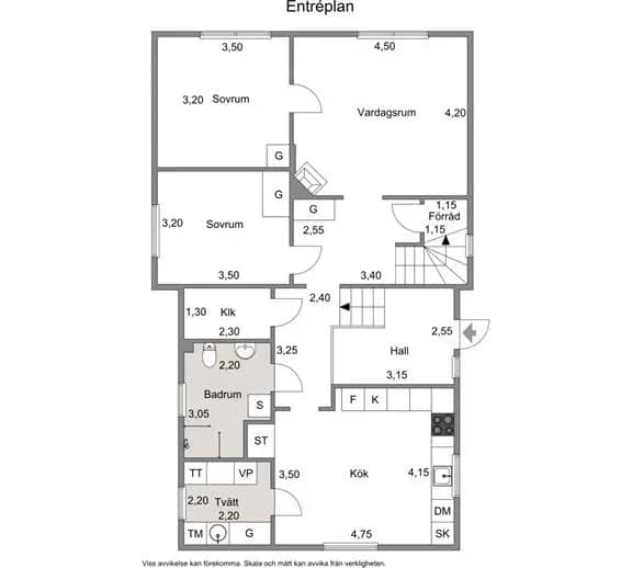 Floor plan for Snickarvägen 24