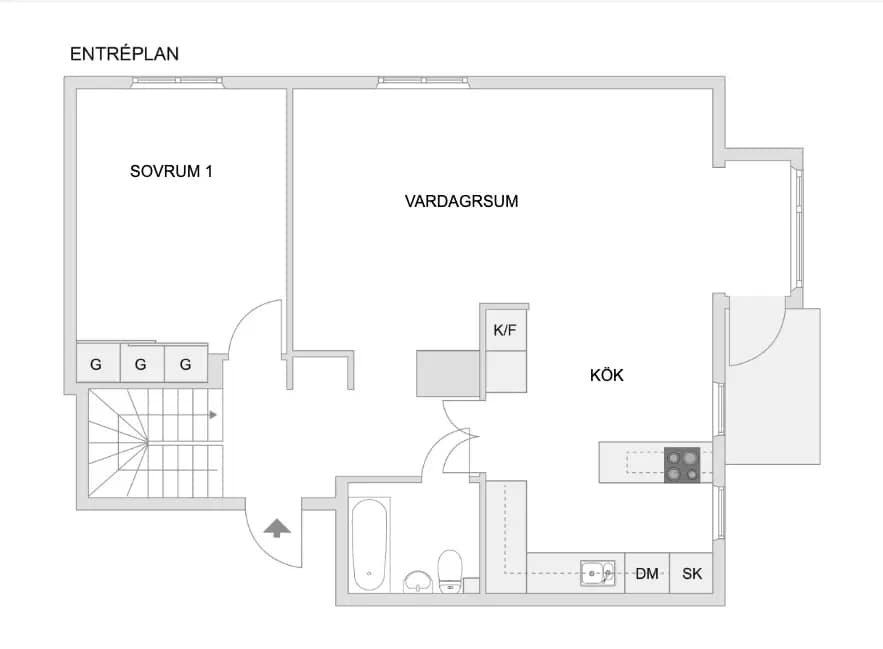 Floor plan for Furuvägen 23