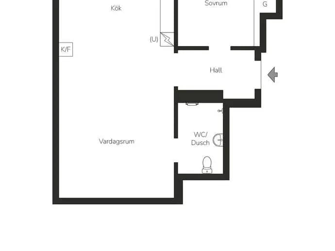 Floor plan for Völundsgatan 3, 5 tr