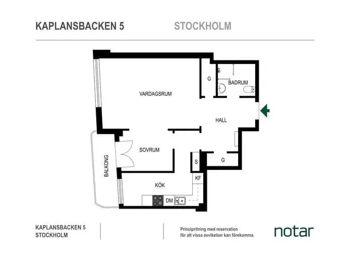 Floor plan for Kaplansbacken 5