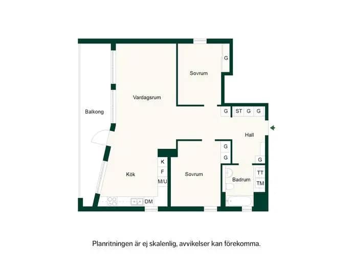 Floor plan for Rorgängargatan 15B