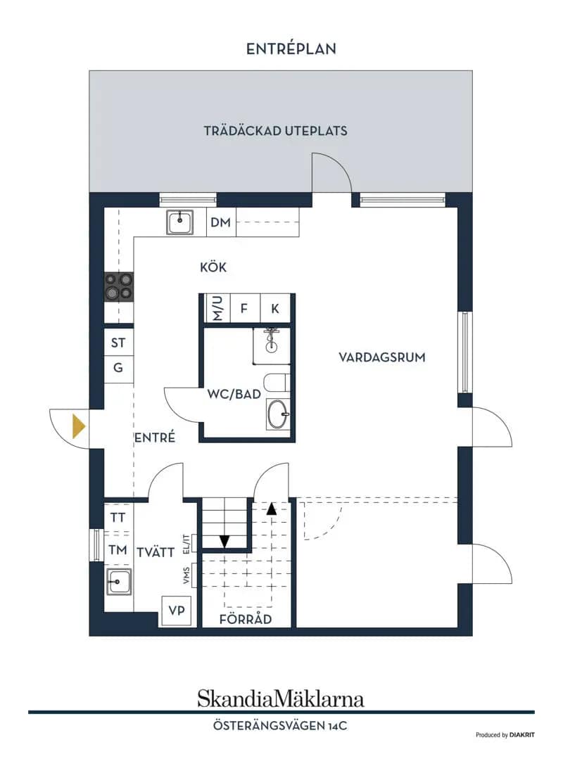 Planritning för Österängsvägen 14C