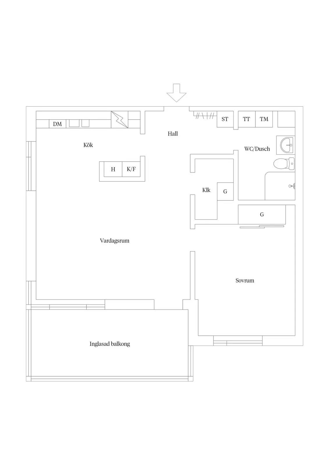 Planritning för Klockargatan 18