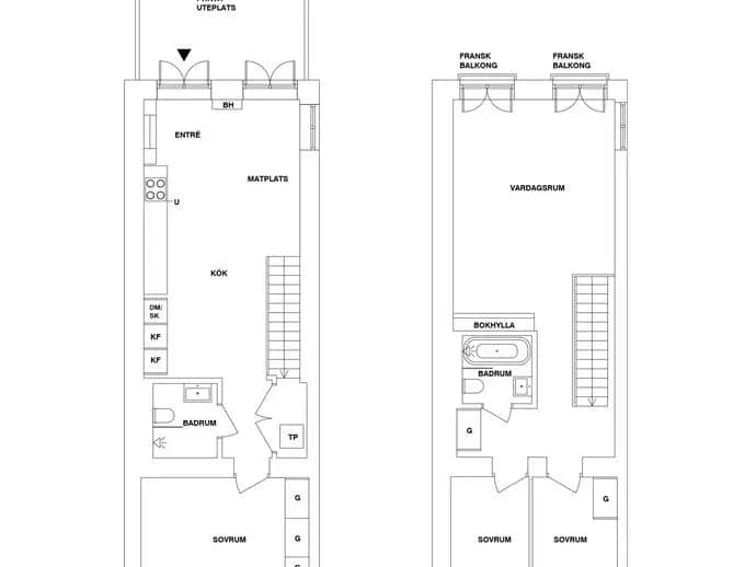 Planritning för Björngårdsgatan 14 B