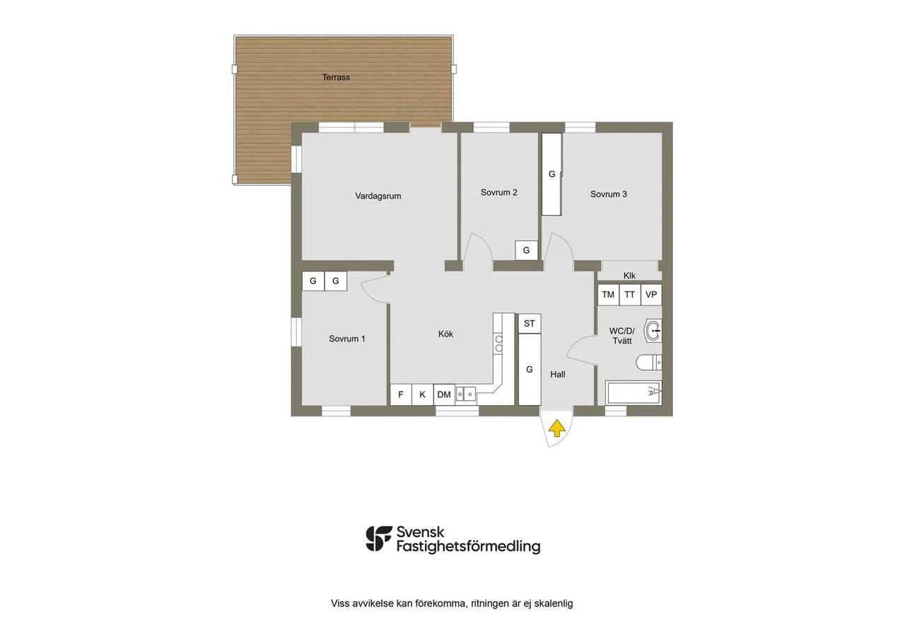Floor plan for Klövervägen 7a