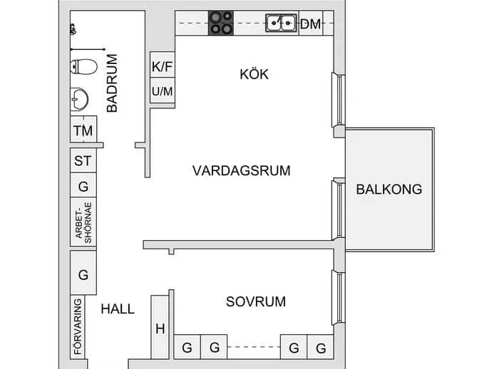 Floor plan for Marieviksgatan 41, 4tr