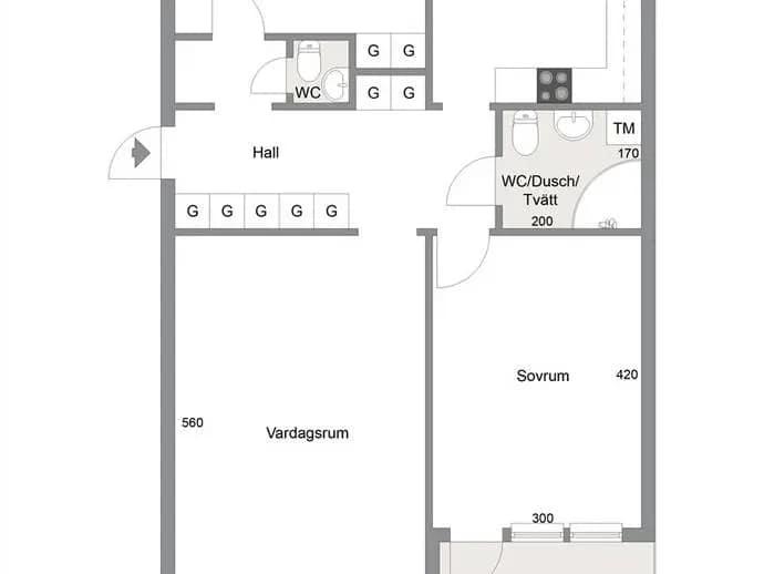 Floor plan for Östanvindsvägen 3B