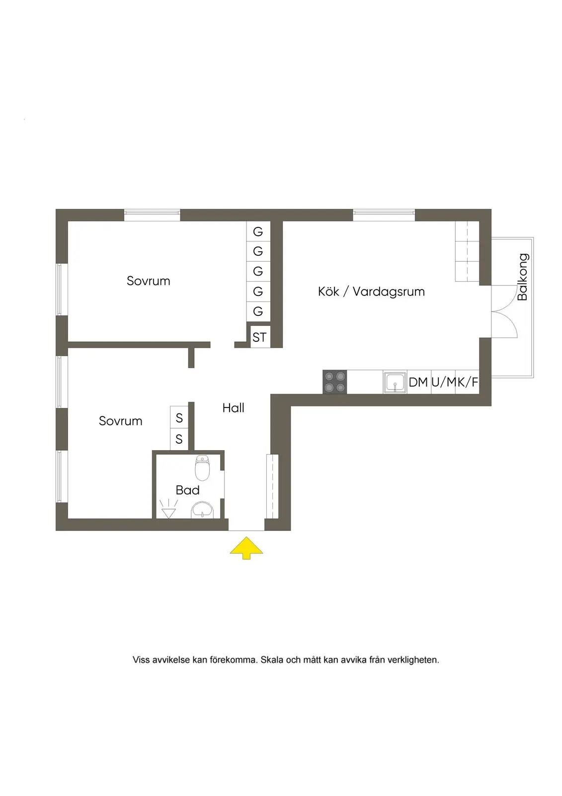 Floor plan for Ensittarvägen 5