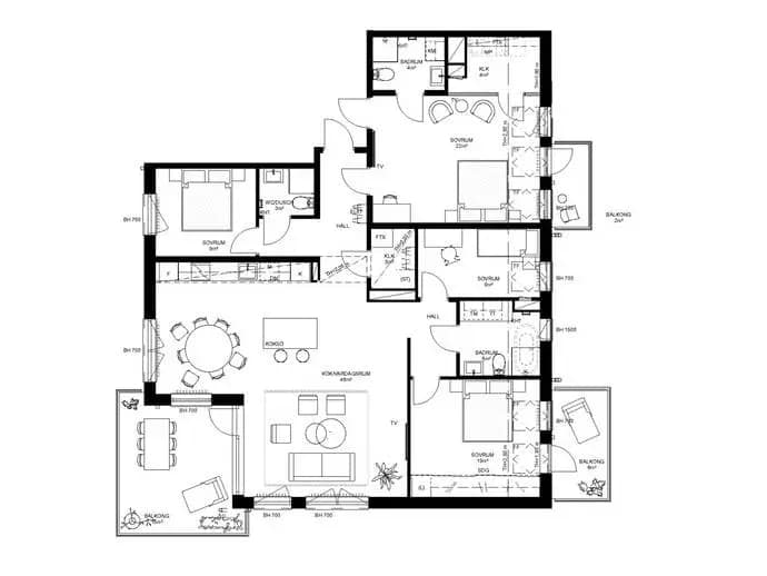 Planritning för Hugingatan 34