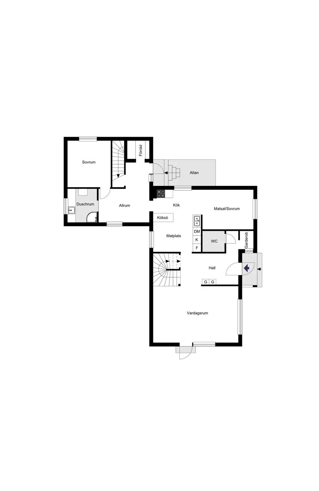 Floor plan for Eknäsvägen 25