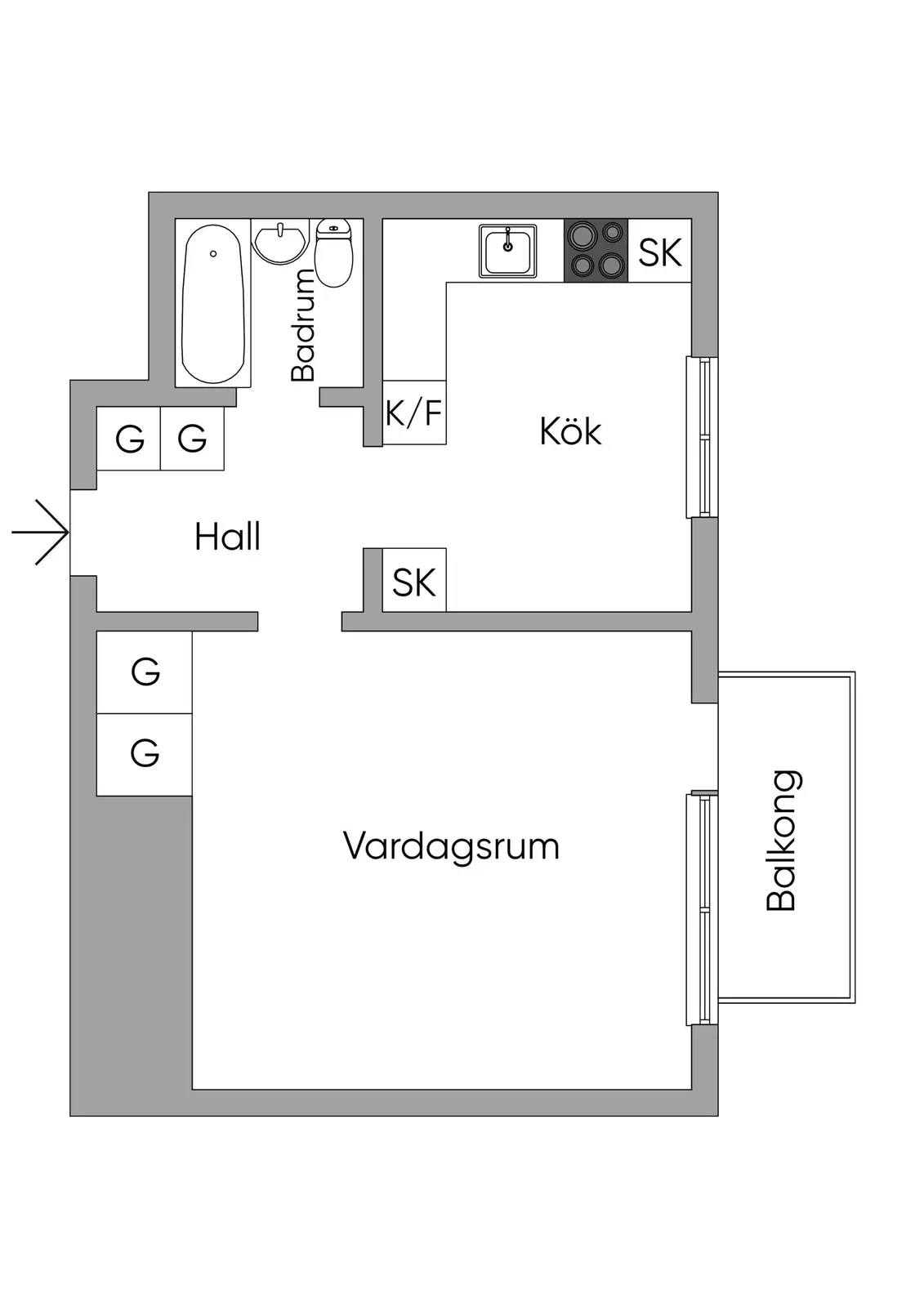 Planritning för Kubbegatan 6