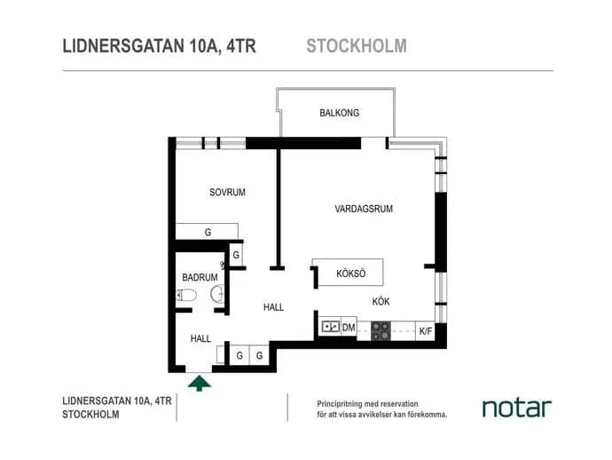 Floor plan for Lidnersgatan 10A, 4tr