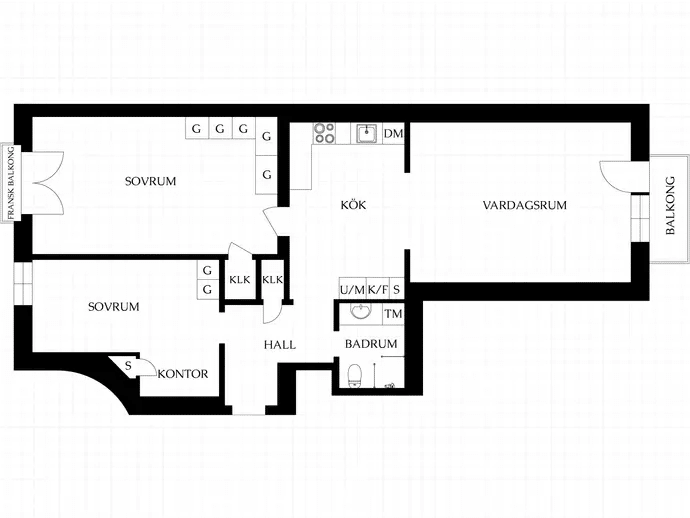 Floor plan for Polhemsgatan 5, 3tr