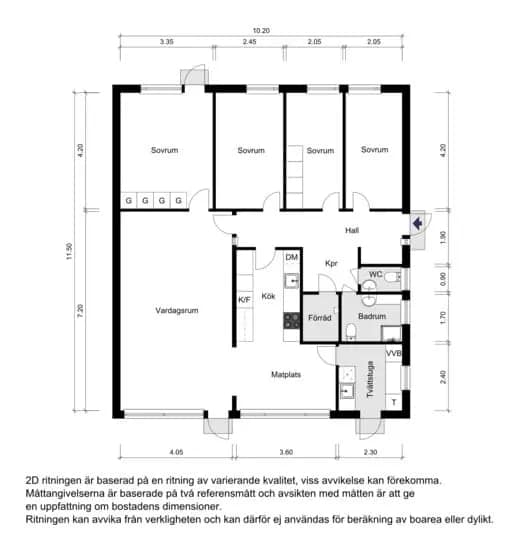 Floor plan for Kantarellvägen 9