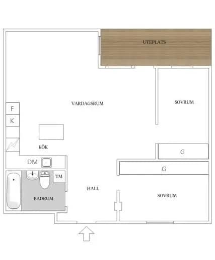 Planritning för Nynäsvägen 354 A