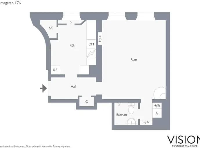 Floor plan for Hornsgatan 176, 3tr