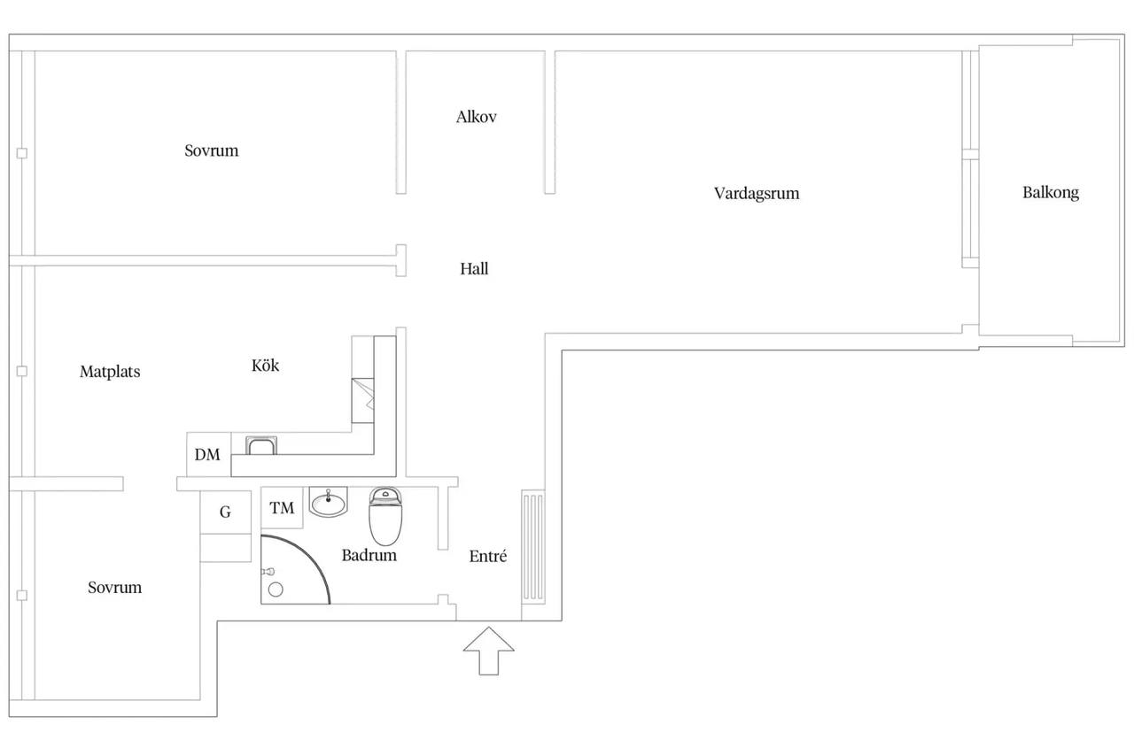 Floor plan for Norra Skjutbanegatan 23A