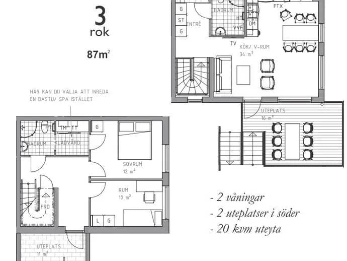 Floor plan for Viktoriagatan 13
