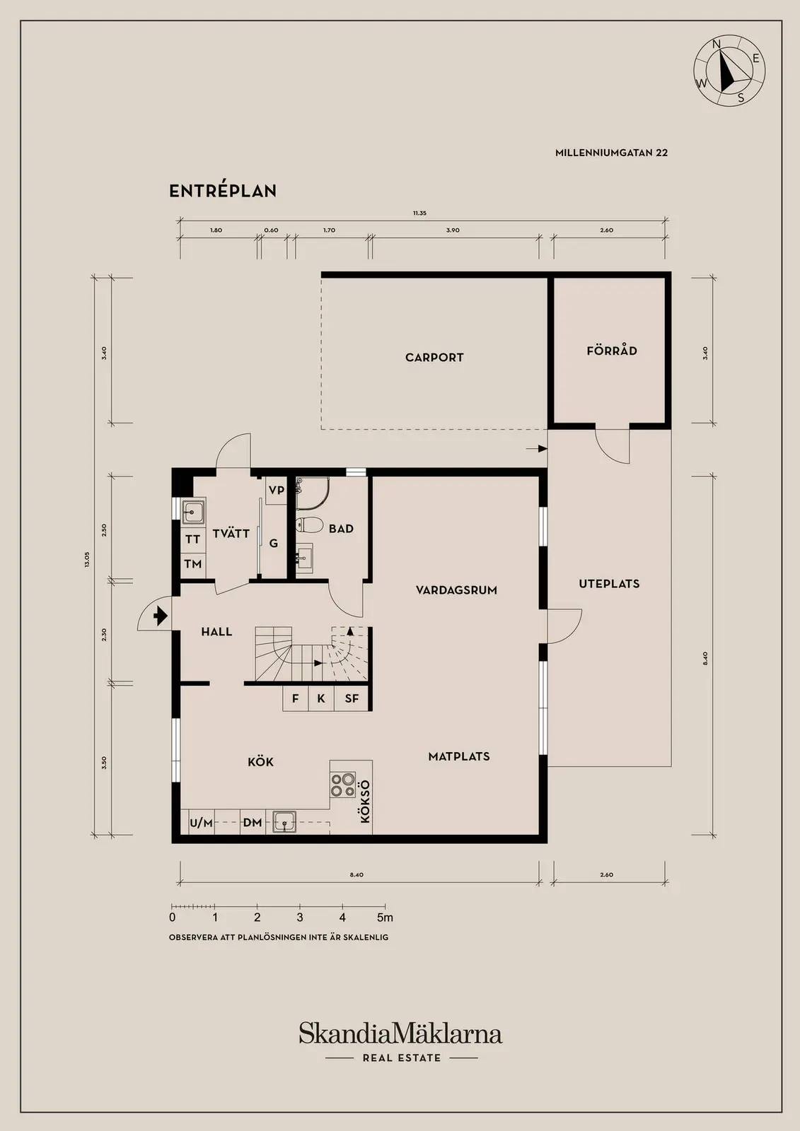 Planritning för Millenniumgatan 22