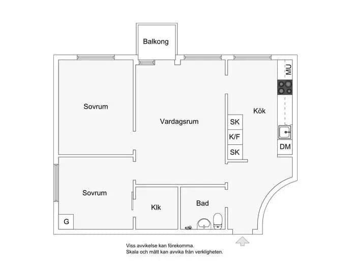 Planritning för Fjugestagränd 15