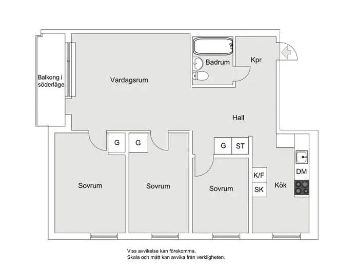 Floor plan for Sandfjärdsgatan 98, 5 tr