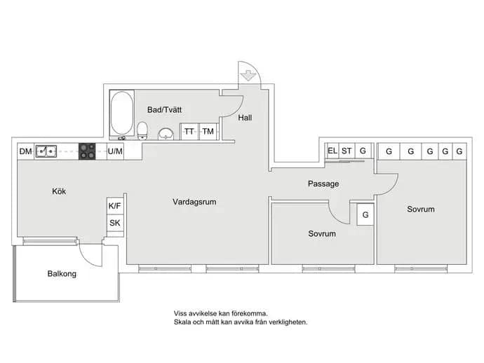 Floor plan for Bränningevägen 30B, 3tr