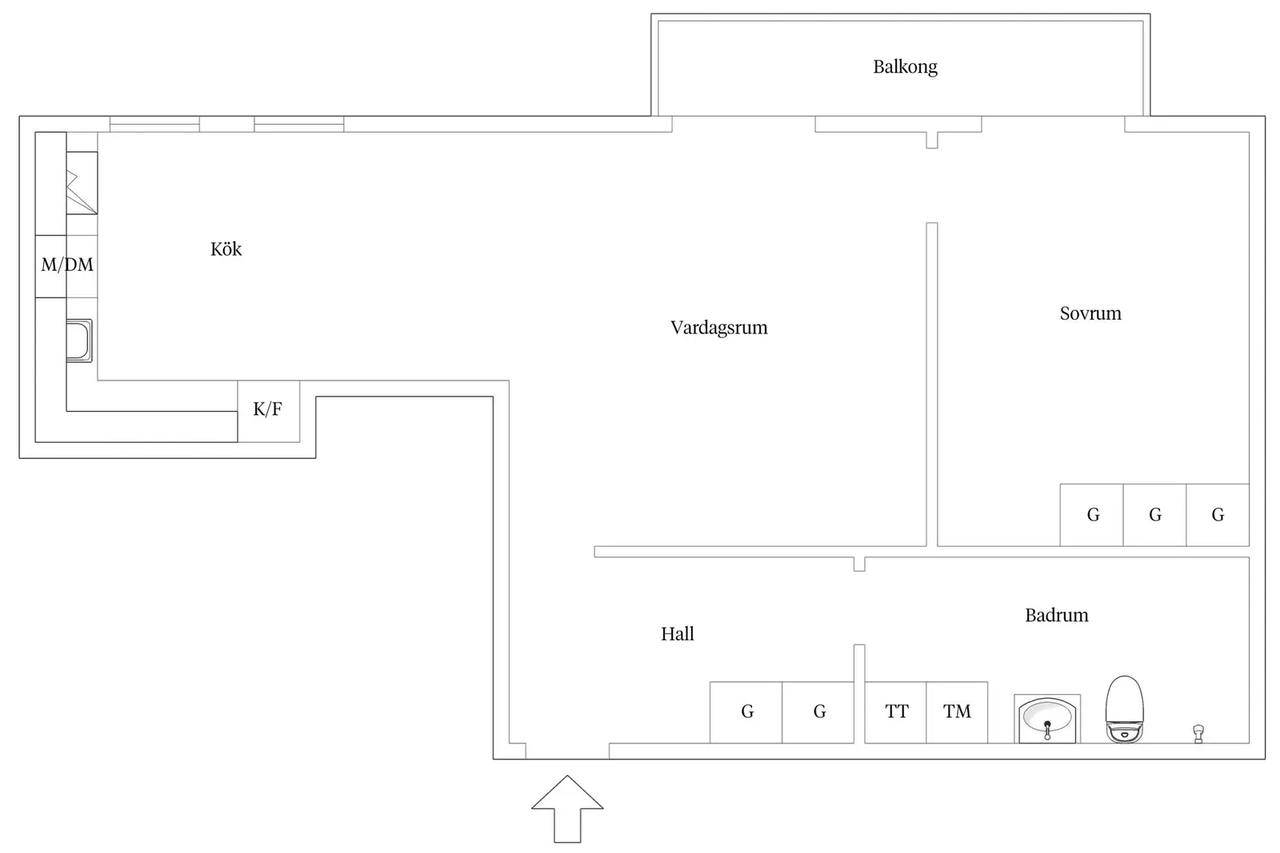 Planritning för Långängen 1B
