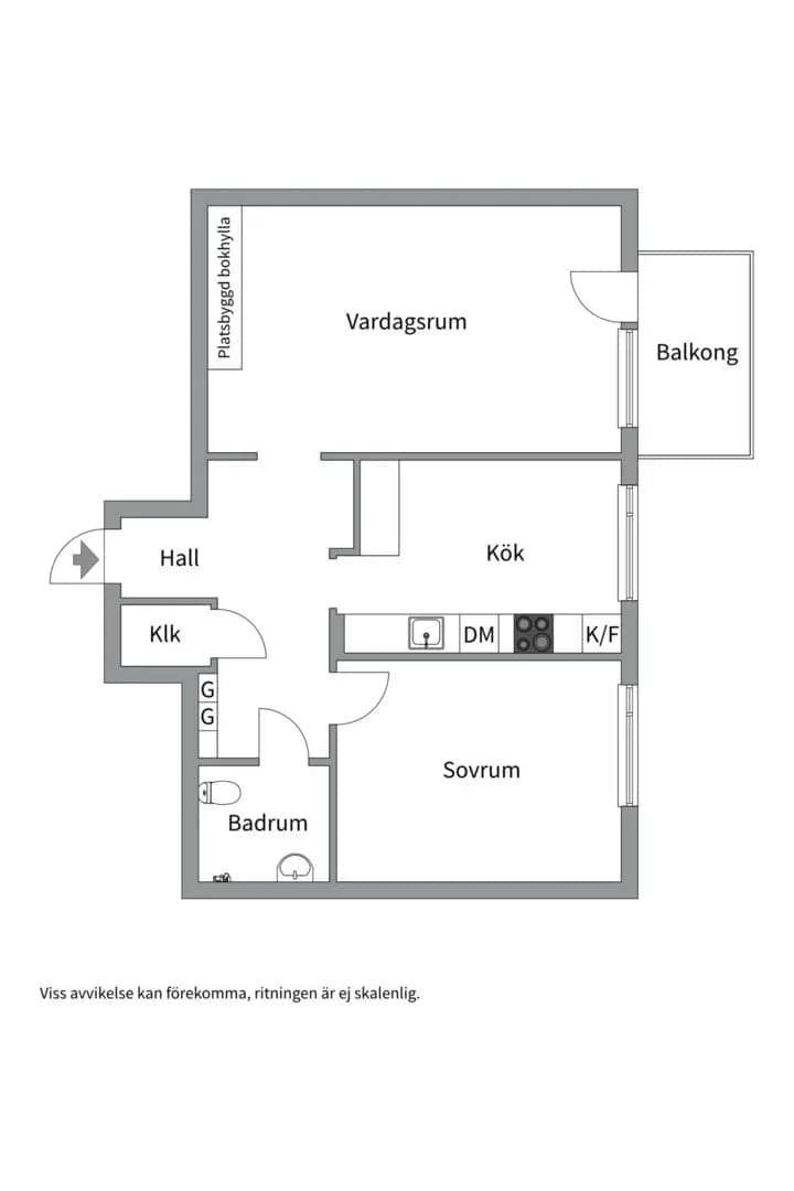 Floor plan for Sturevägen 1C, 1tr